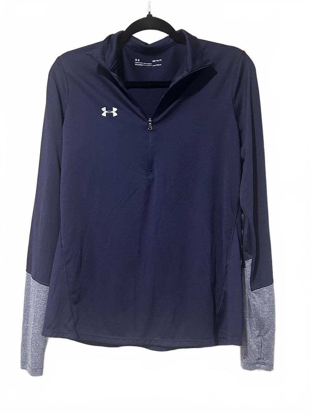 Under Armour Navy quarterzip Pullover with Grey cuffs
